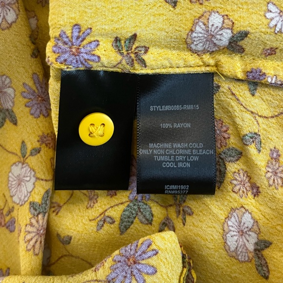 Sanctuary Anthropologie Floral Sleeveless Button Down Top Yellow Dandelion Daisy - Picture 14 of 14